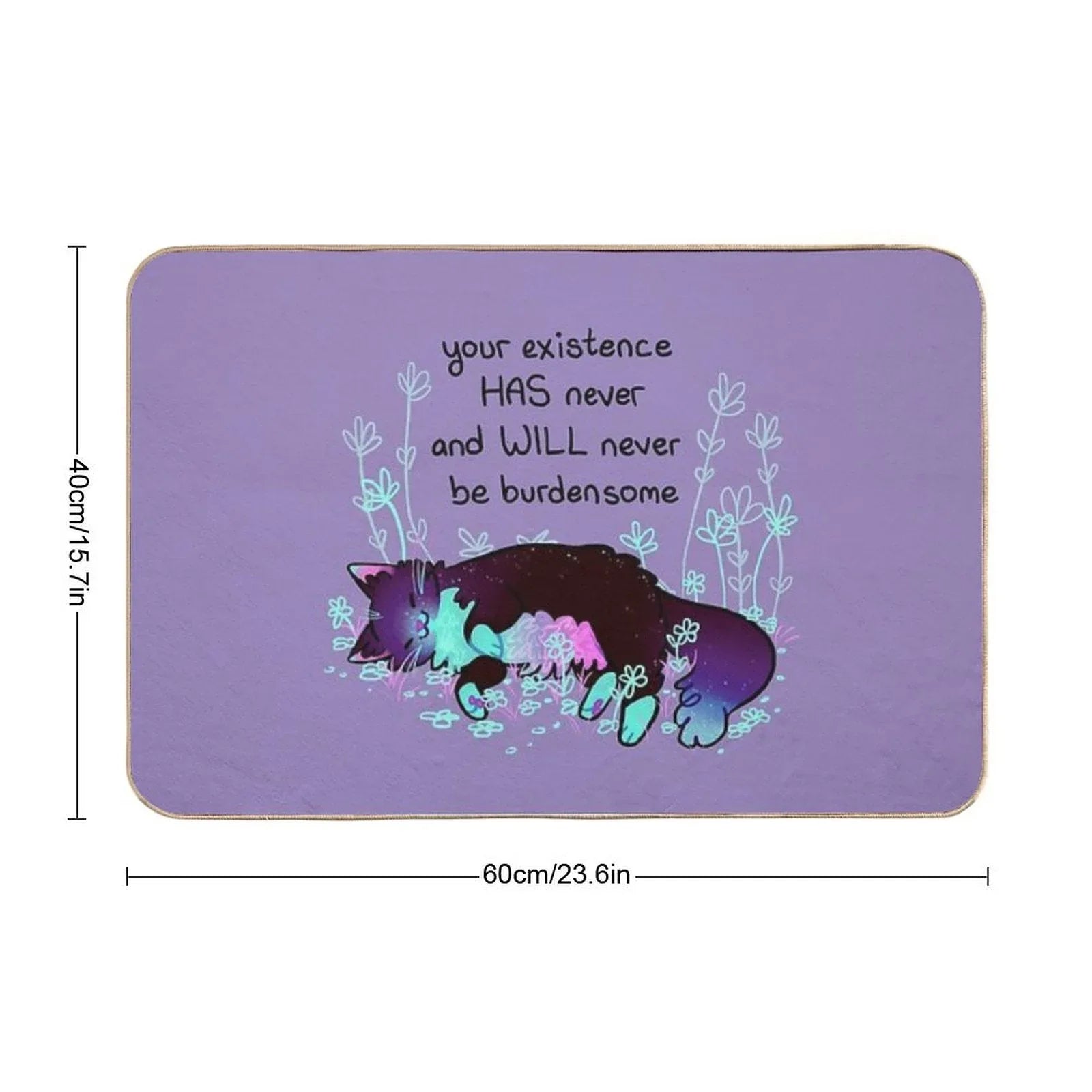 Your Existence Neon Sleepy Kitty Bath Mat