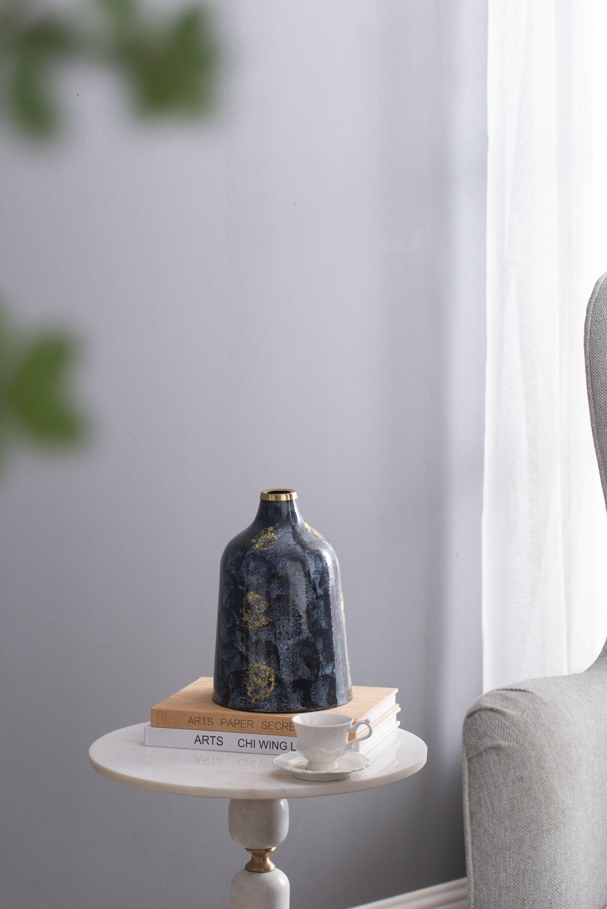Modern Art Glass Floral Accent Vase