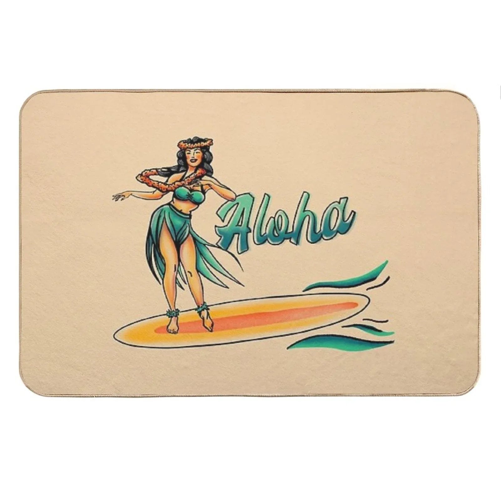 Aloha Hula Girl Bath Mat