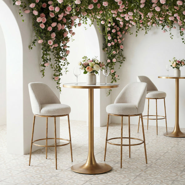 Bite Bar Table Beige & Gold