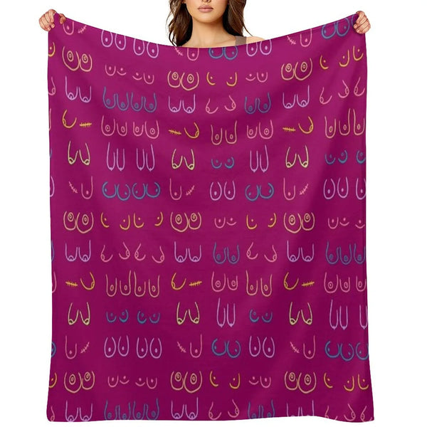 BOOBIES PASTEL PATTERN PINK Throw Blanket