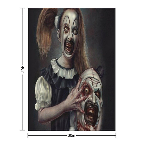 Terrifier 2- The Little Pale Girl Throw Blanket