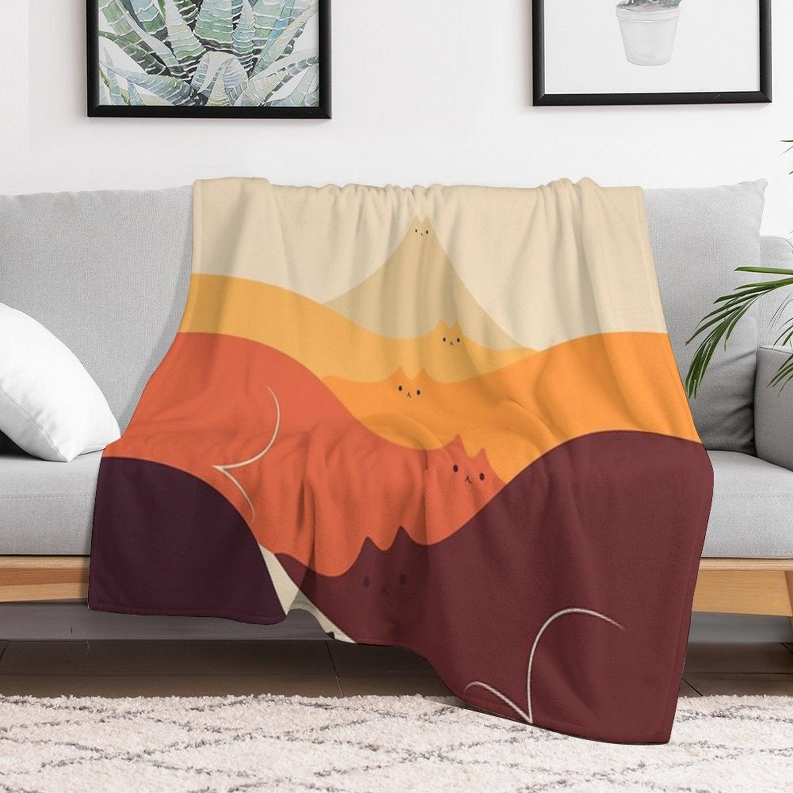 Cat Landscape 87 Throw Blanket