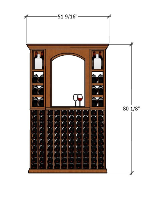 4 Foot Wine Cellar Storage System | 124 Bottle Capacity