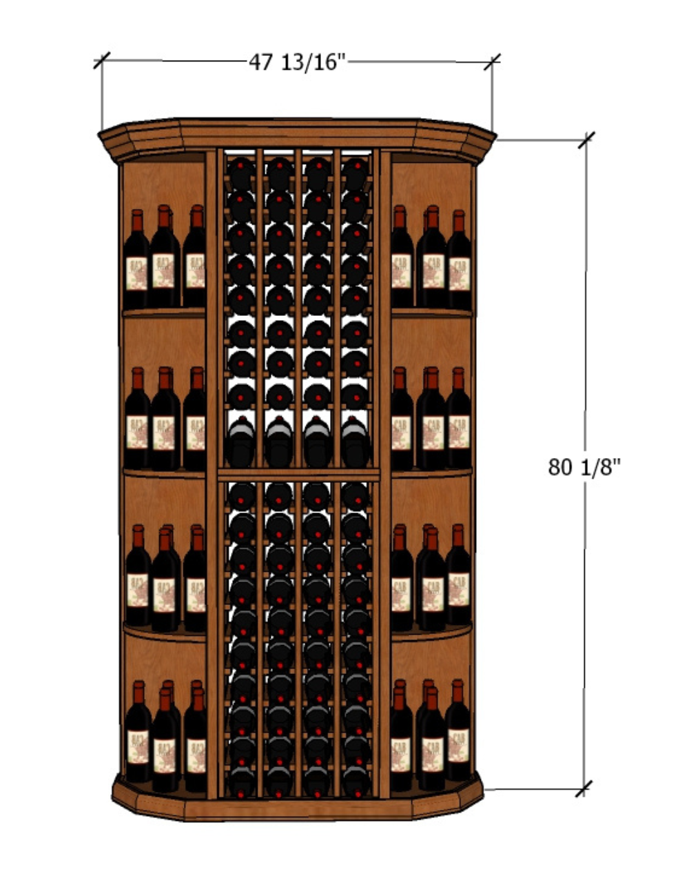 4 Foot Wine Cellar Storage System | 120 Bottle Capacity