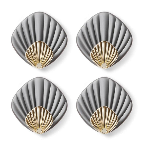 4pcs Creative Shell Shape Wall Hanging Hook Punch-free Strong Adhesive Hook Bathroom Kitchen Wall-mounted Seamless Sticky Hook  Shell Hook Non-Punching Strong Adhesive Adhesive Hook Bearing Door Behind Wall Bathroom Kitchen Key Holder