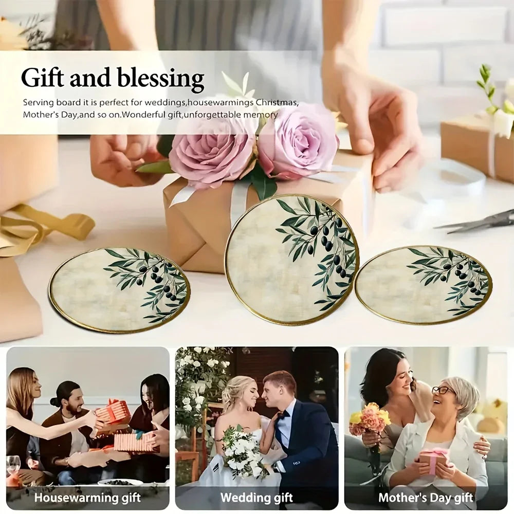4pcs Elegant Glass Coasters with Olive Design - Heat-Resistant, Waterproof, Ideal for Home, Office, Cafe, Bar Decor - Perfect Holiday Gift for Christmas, Halloween, Thanksgiving, St. Patrick'S Day, Office Decor|Elegant Tablew