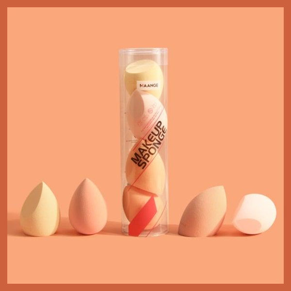 4Pcs Makeup Sponge Set Blender Cosmetics Concealer Blending Powder Liquid Cream Colorful Makeup Sponges Set For Womens