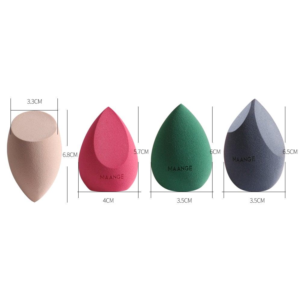 4Pcs Makeup Sponge Set Blender Cosmetics Concealer Blending Powder Liquid Cream Colorful Makeup Sponges Set For Womens