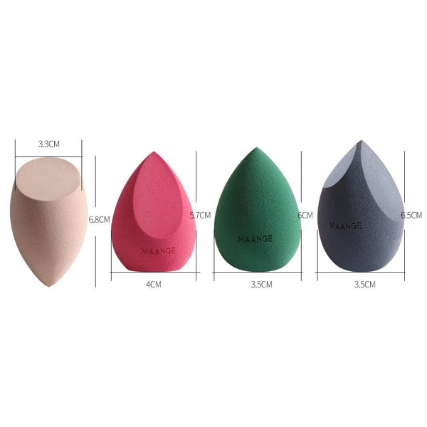 4Pcs Makeup Sponge Set Blender Cosmetics Concealer Blending Powder Liquid Cream Colorful Makeup Sponges Set For Womens
