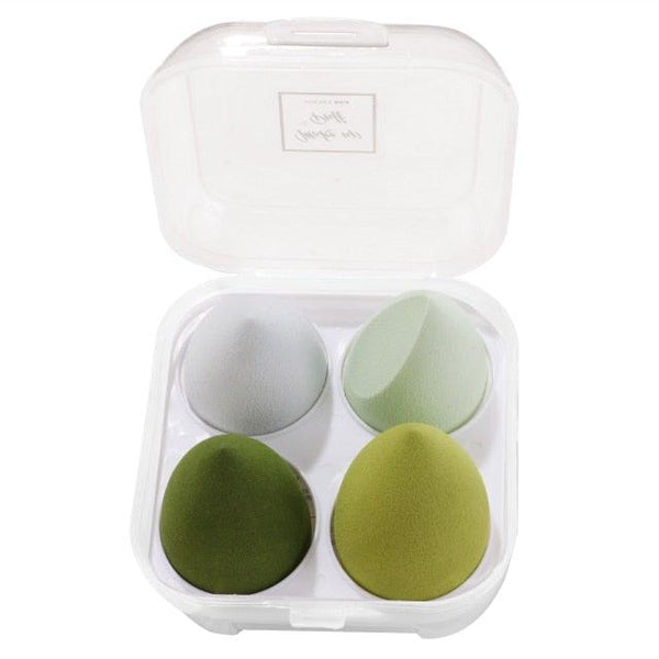 4/pcs New Womens Beauty Egg Set Makeup Puff Set Colorful Cushion Cosmestic Sponge Egg Tool Wet and Dry Use Colorful Soft Design