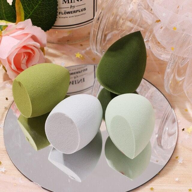 4/pcs New Womens Beauty Egg Set Makeup Puff Set Colorful Cushion Cosmestic Sponge Egg Tool Wet and Dry Use Colorful Soft Design