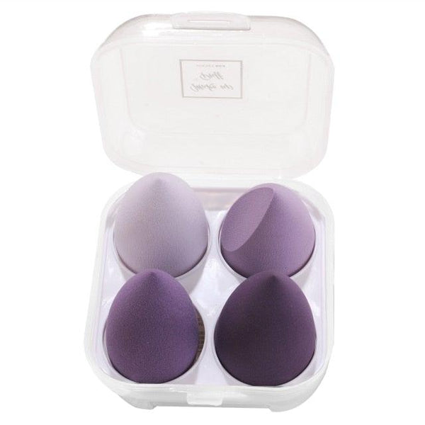 4/pcs New Womens Beauty Egg Set Makeup Puff Set Colorful Cushion Cosmestic Sponge Egg Tool Wet and Dry Use Colorful Soft Design