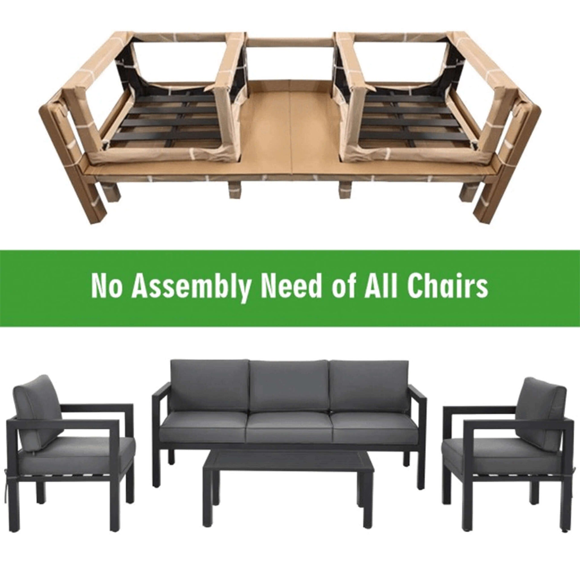 Alora 4-Piece Premium Outdoor Aluminum Furniture Set For Backyard & Poolside (SAK73532)