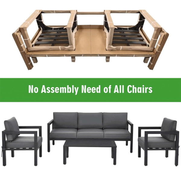 Alora 4-Piece Premium Outdoor Aluminum Furniture Set For Backyard & Poolside (SAK73532)