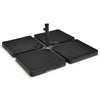 4 Pieces 13L Cantilever Offset Patio Umbrella Base with Easy-Fill Spouts - Black