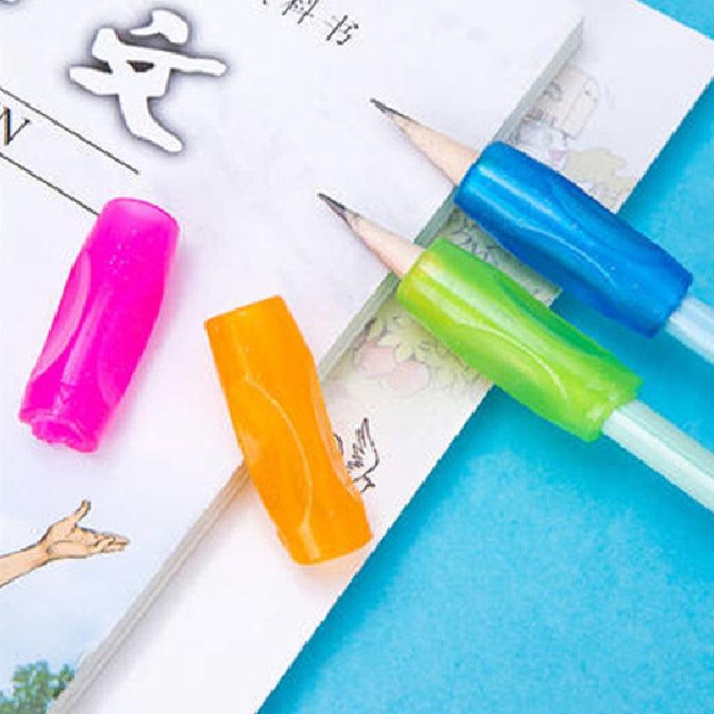 4Pcs/lot Learning Partner Children Students Stationery Pencil Holding Practice Device For Correcting Pen Holder Postures Grip ,Ergonomic Pencil Grips Silicone for Right and Left Handed Users