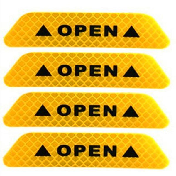 4Pcs/Set Car Door Stickers Car OPEN Reflective Tape Warning Mark Anti-Collision Universal Safety Reflective Open Notice Bicycle Car Door Stickers DIY Car Open Reflective Tape Warning Mark Reflective Open Notice Bicycle Accessories Car Decoration