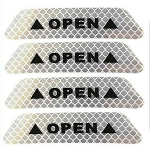 4Pcs/Set Car Door Stickers Car OPEN Reflective Tape Warning Mark Anti-Collision Universal Safety Reflective Open Notice Bicycle Car Door Stickers DIY Car Open Reflective Tape Warning Mark Reflective Open Notice Bicycle Accessories Car Decoration