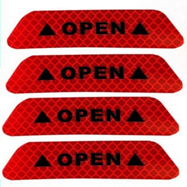 4Pcs/Set Car Door Stickers Car OPEN Reflective Tape Warning Mark Anti-Collision Universal Safety Reflective Open Notice Bicycle Car Door Stickers DIY Car Open Reflective Tape Warning Mark Reflective Open Notice Bicycle Accessories Car Decoration