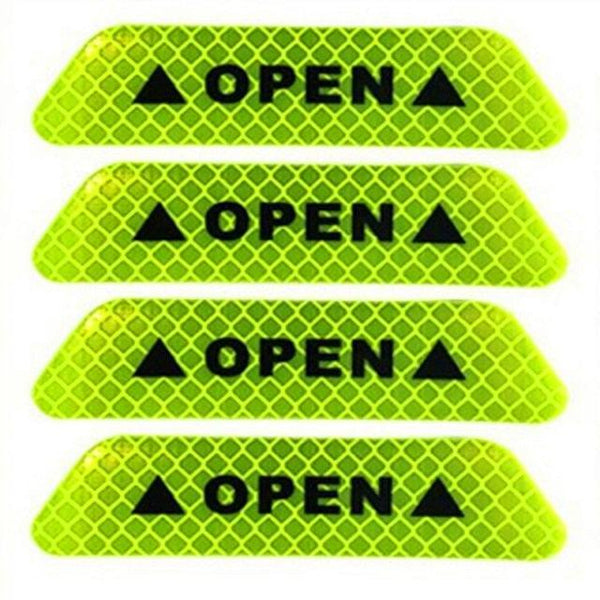 4Pcs/Set Car Door Stickers Car OPEN Reflective Tape Warning Mark Anti-Collision Universal Safety Reflective Open Notice Bicycle Car Door Stickers DIY Car Open Reflective Tape Warning Mark Reflective Open Notice Bicycle Accessories Car Decoration