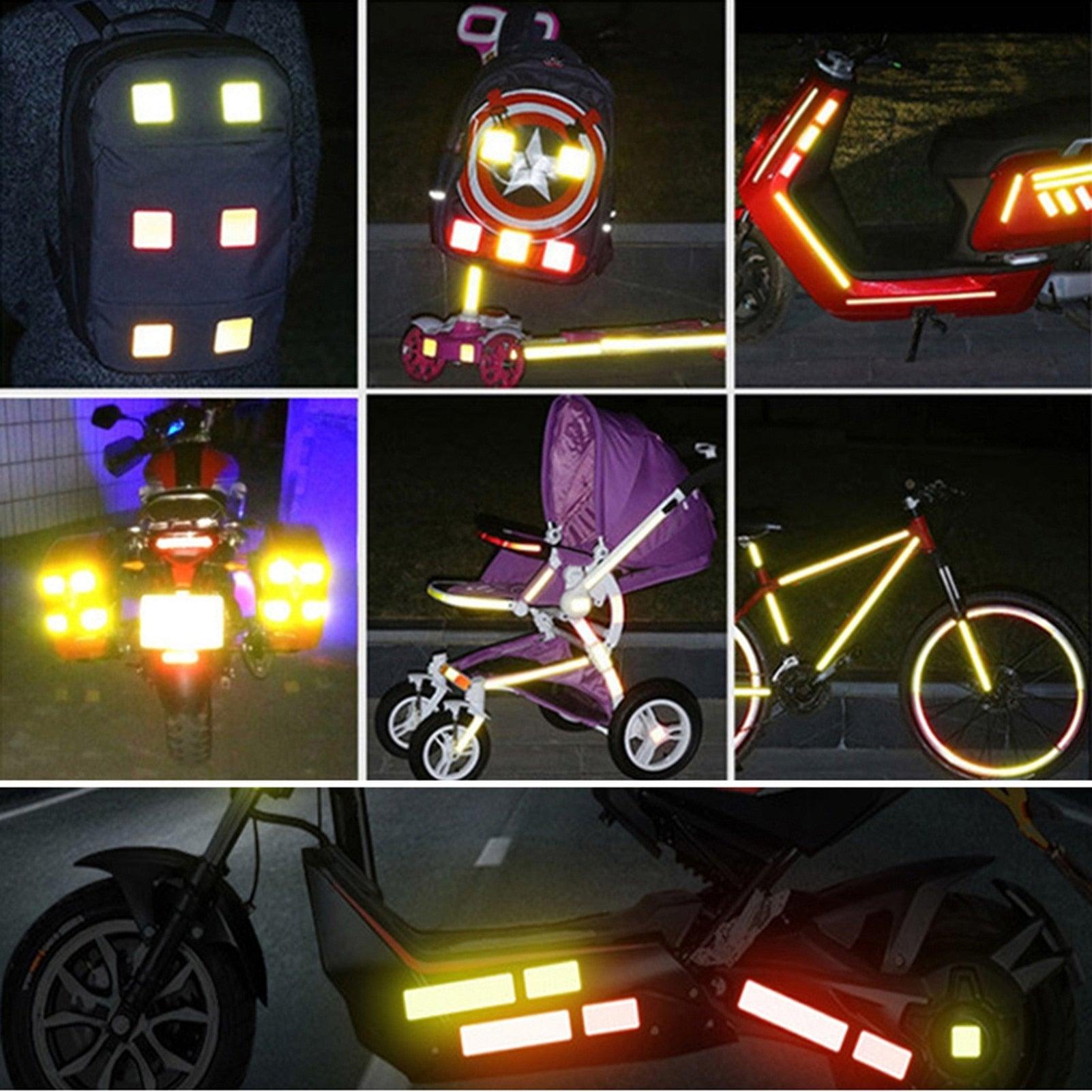 4PCS/Set Car Door Stickers Universal Safety Warning Mark OPEN High Reflective Tape For Auto Accessories Exterior Bike Helmet Door Open Reflective Warning Stickers Auto Open Sign Anti-Collision Safety Reflective Decal