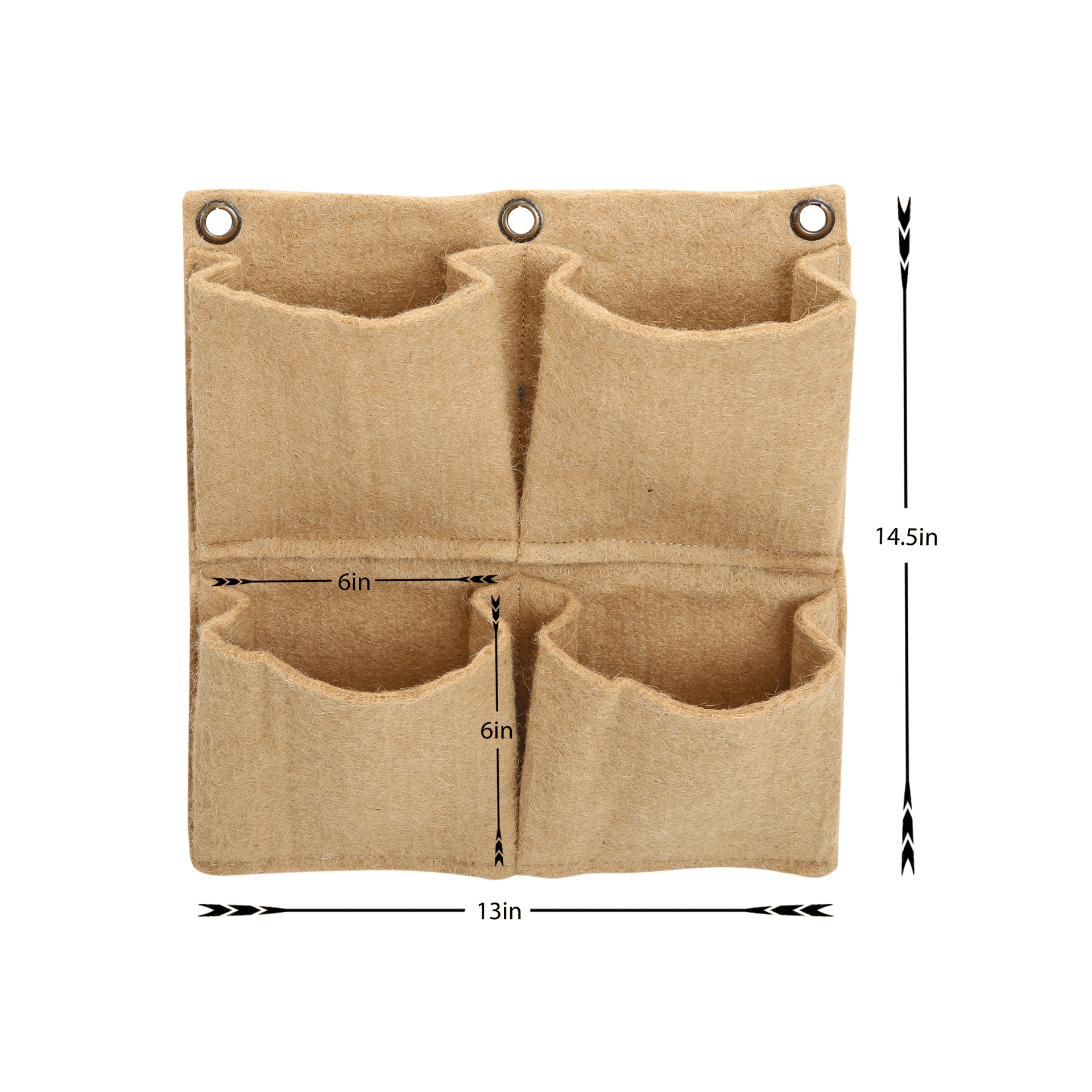 Jute Gardens 4-Pocket Vertical Living Wall Planter – Indoor/Outdoor Eco-Friendly Hanging Garden for Herbs, Flowers & Vegetables