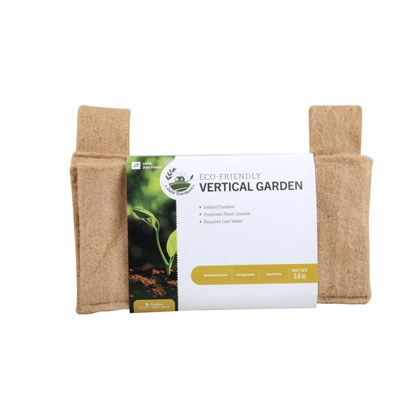 Jute Gardens 4-Pocket Vertical Living Wall Planter – Indoor/Outdoor Eco-Friendly Hanging Garden for Herbs, Flowers & Vegetables