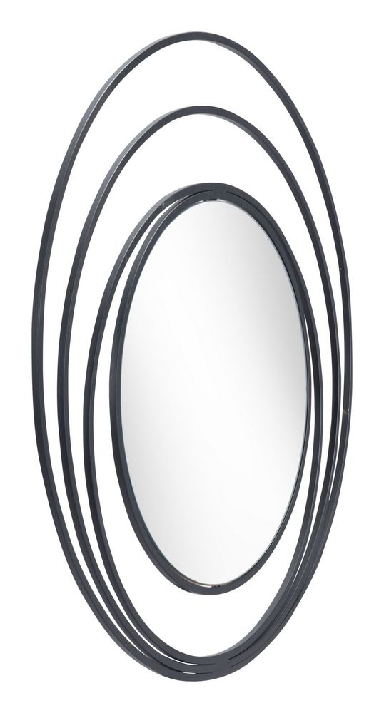 A12207 - Luna Round Mirror Black