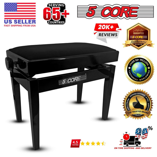 5 Core Adjustable Piano Bench Thick 3.25