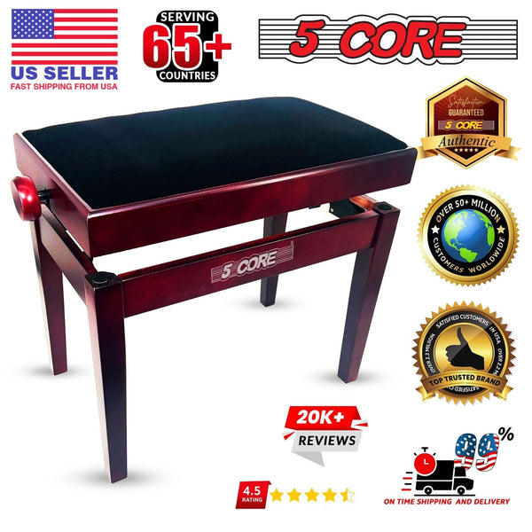 5 Core Adjustable Piano Bench Thick 3.25