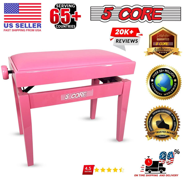 5 Core Adjustable Piano Bench Thick 3.25