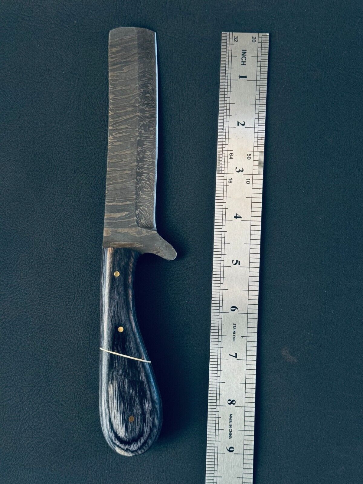 Handmade Damascus Steel Calf Cutter Knife with Pakkawood Handle - 5