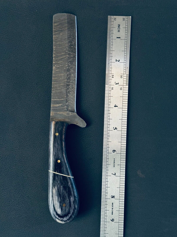Handmade Damascus Steel Calf Cutter Knife with Pakkawood Handle - 5