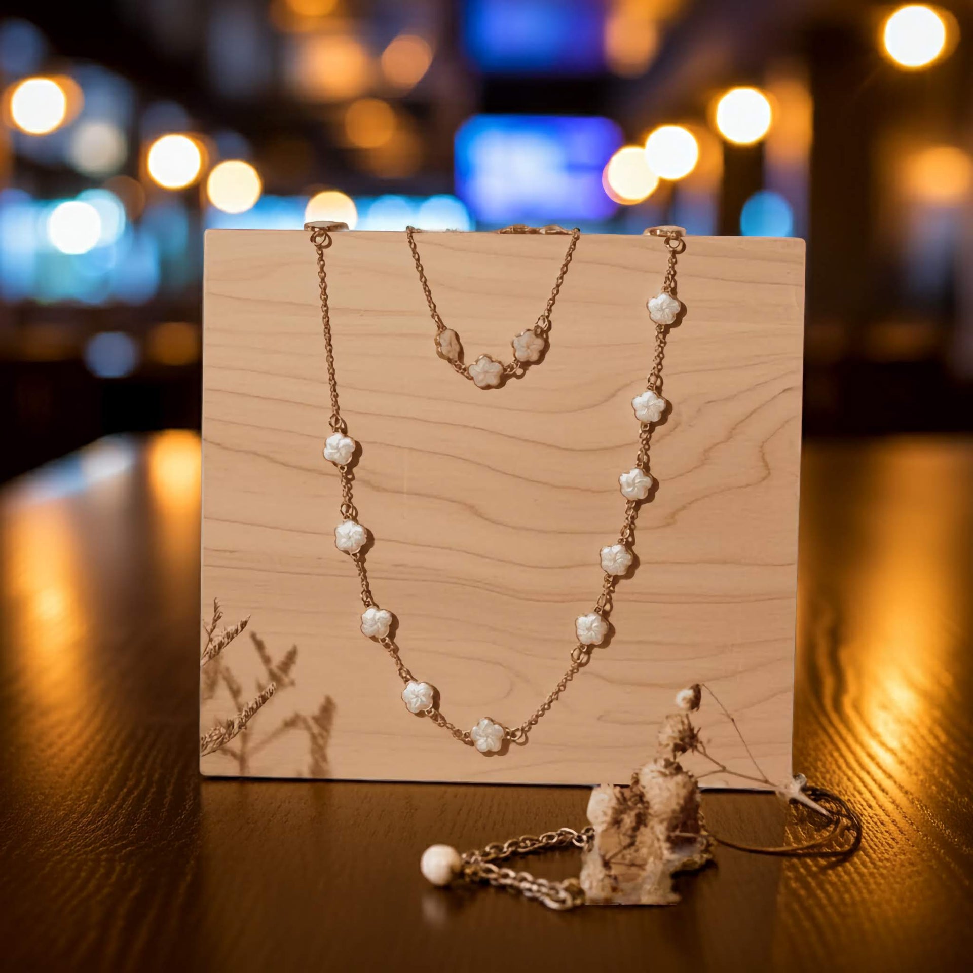 5 leaf Clover Necklace & bracelet set