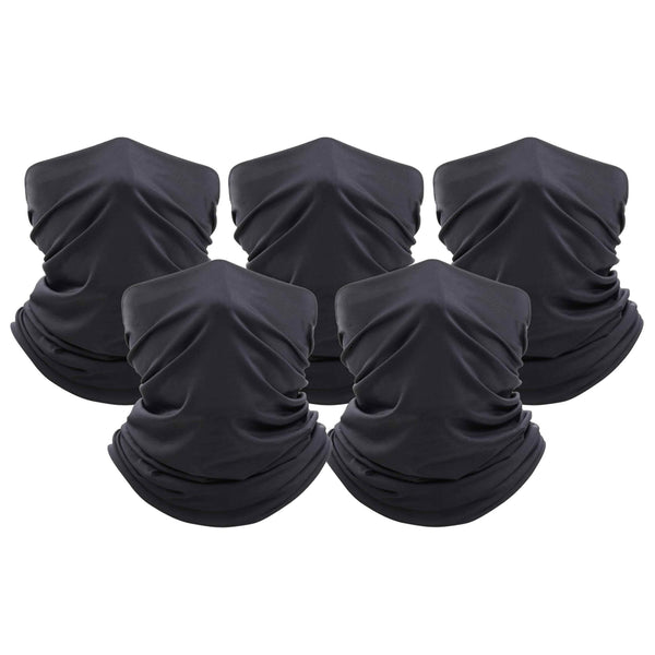 5-Pack: Unisex Moisture Wicking Gaiter Face Neck Scarf Bandanna