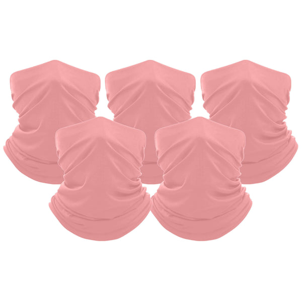 5-Pack: Unisex Moisture Wicking Gaiter Face Neck Scarf Bandanna