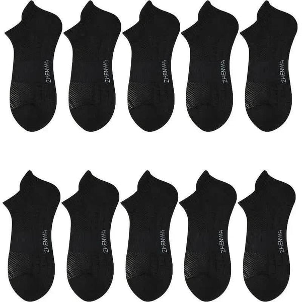 5-Pairs: Casual Ankle Boat Socks With Towel Bottom