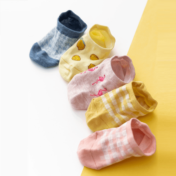 5 Pairs Cute Animal Spring Women Cotton Boat Socks Set Korean Style Funny Cat Dog Panda Low Cut Ankle Short Socks