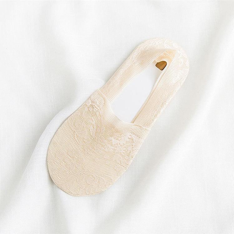 5 Pairs Fashion Women Girls Summer Socks 7 Color Style Lace Flower Short Sock Antiskid Invisible Ankle Socks For Women