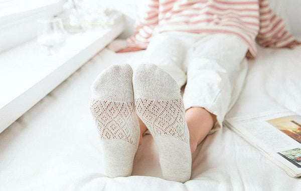 5 Pairs Female Silicone non-slip invisible Socks Summer Solid Color Mesh Ankle Boat Socks Female Cotton Slipper No show Socks For Women