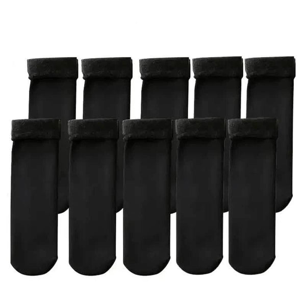 5-Pairs: Ultra-Soft Plush Lined Thermal Socks - Comfy Mid Tube Socks