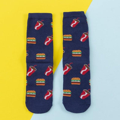 Women's Colorful Cotton Socks Fruits Banana Avocado Lemon Egg Cookie Donuts Food Happy Color Socks