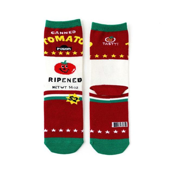 5 Pairs Women's Colorful Cotton Socks Fruits Banana Avocado Lemon Egg Cookie Donuts Food Happy Color Socks