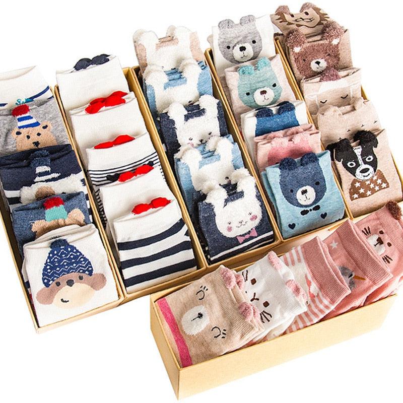 5 Pairs/Set Women's Cotton Happy Cute Cat Short Socks Print Cartoon Animal Casual Summer Socks Red Heart Funny Ankle Socks Pure Cotton Socks For Men And Women
