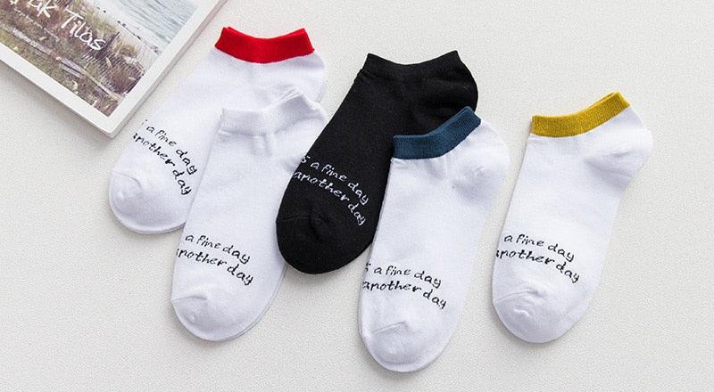 5 Pairs/Set Women's Cotton Happy Cute Cat Short Socks Print Cartoon Animal Casual Summer Socks Red Heart Funny Ankle Socks Pure Cotton Socks For Men And Women