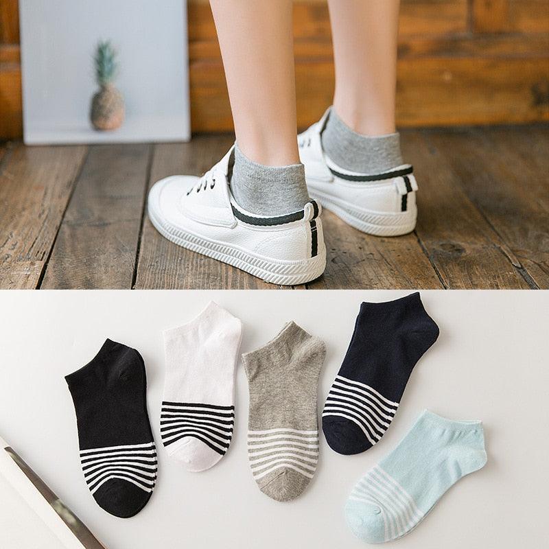 5 Pairs/Set Women's Cotton Happy Cute Cat Short Socks Print Cartoon Animal Casual Summer Socks Red Heart Funny Ankle Socks Pure Cotton Socks For Men And Women