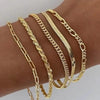 5-Piece: Elegant Multi-Layered Chain Bracelet Set