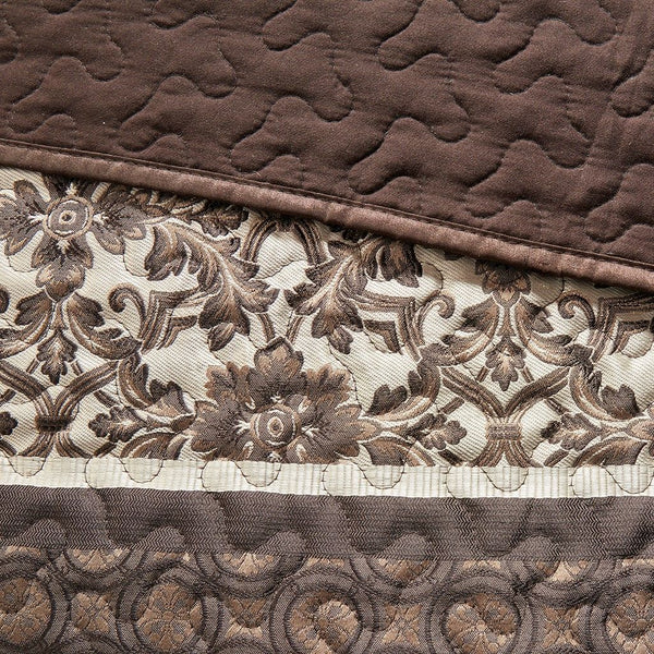 5 Piece Reversible Jacquard Bedspread Set Red King