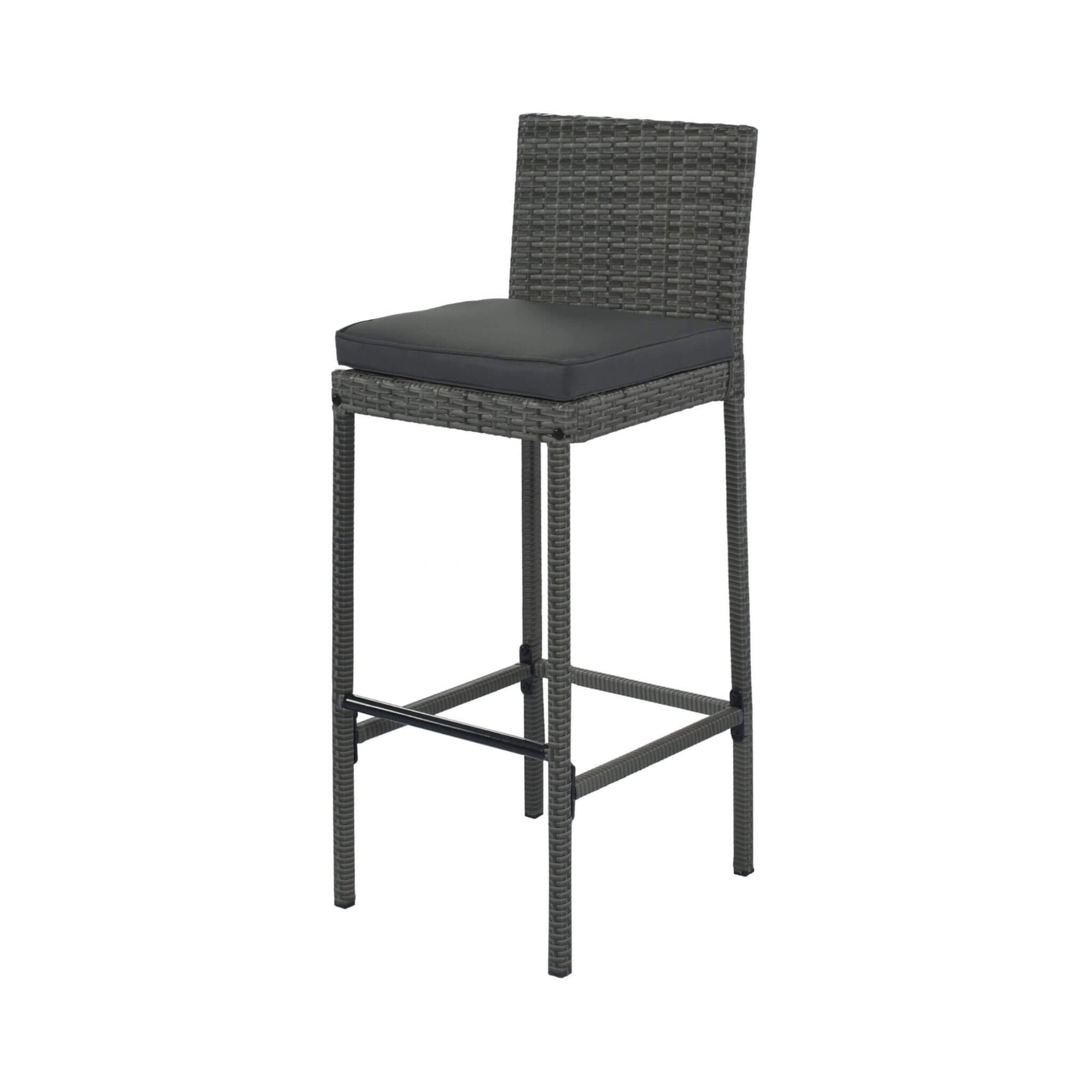 Alora 5-Piece Wicker Patio Bar Set With Cushions & Acacia Table (SAK26801)